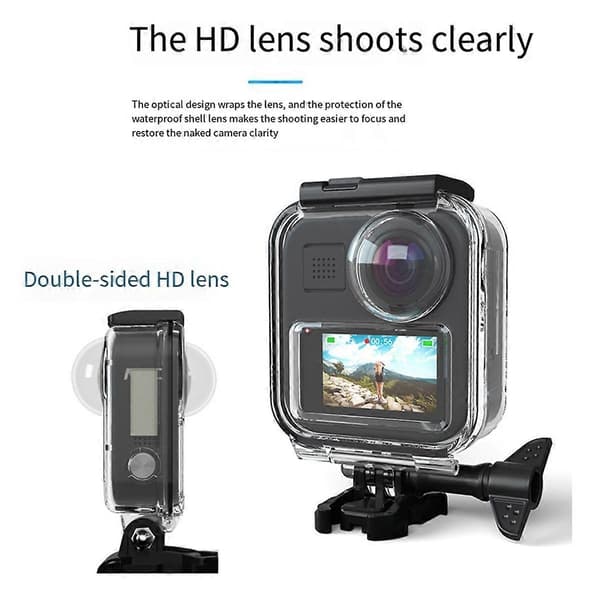 Waterproof Camera Housing for GoPro MAX Panoramic Sports Camera Bezel