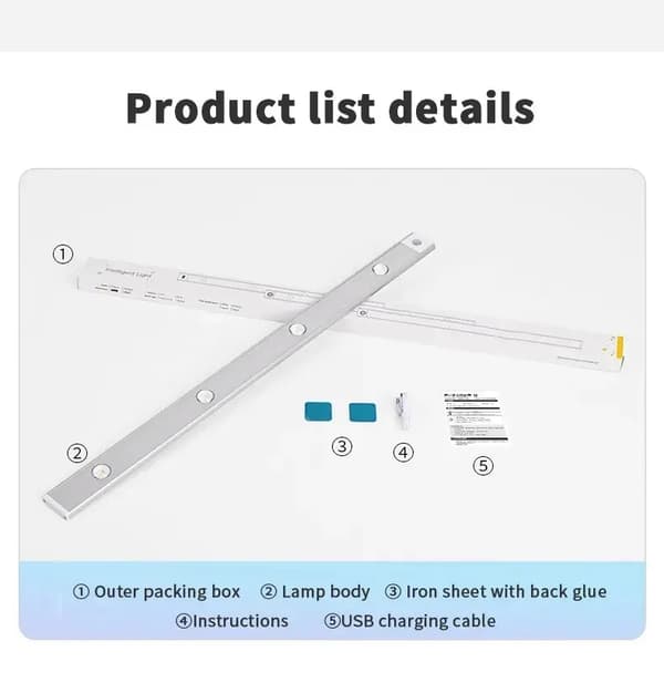 LED-belysning med infrarød sensor, 3 moduser, 0.4W, 20cm