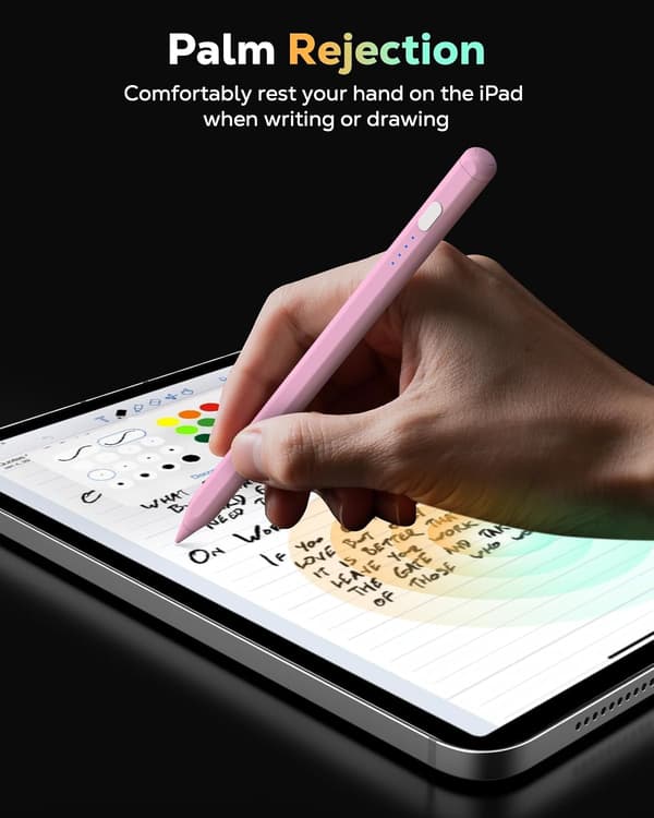Stylus Penna för iPad (A16) 11:e Gen, 10:e Gen, 9/8/7/6, Mini 7/6/5, Air M3/M2 11\"/13\", 2018-2025, 4 Extra Spetsar