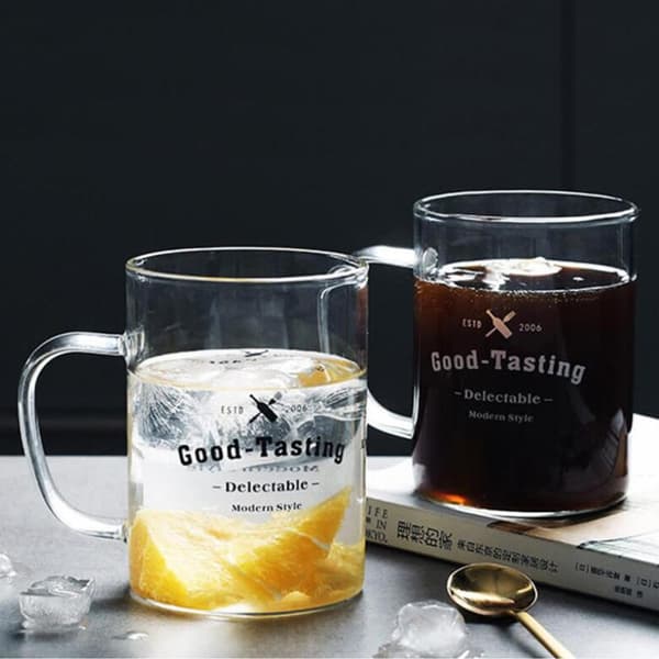 Tyylikäs ja läpinäkyvä lasinen kahvimuki - 40 cl tilavuus Transparent transparent