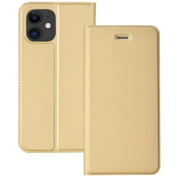 iPhone 12 Mini - Elegant Smart Plånboksfodral Guld Guld