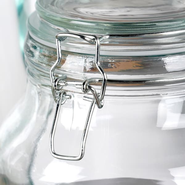 Tjock glasburk med tätt lock och gummitätning