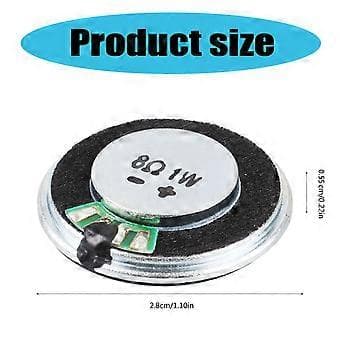 2 stk 28mm fullspektrumshøyttalere 8 Ohm 1W