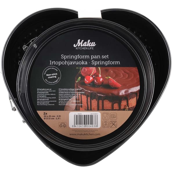 Springformer med avtakbar bunn, sett med 2 540