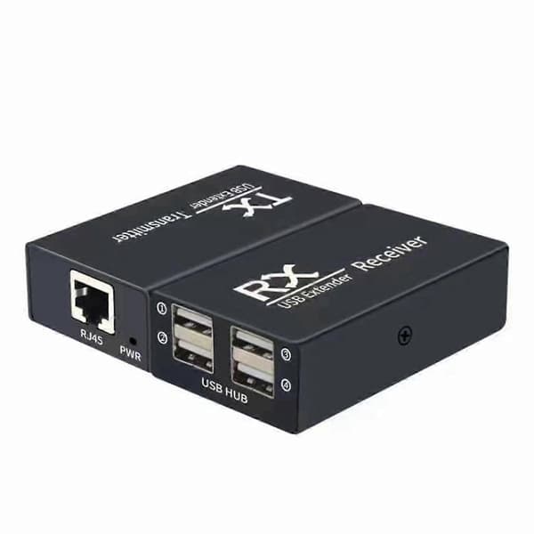 120M USB-forlenger 4-port USB1.1 Hub-forlenger over RJ45 Ethernet USB UTP-forlengelse sender mottaker - EU-plugg