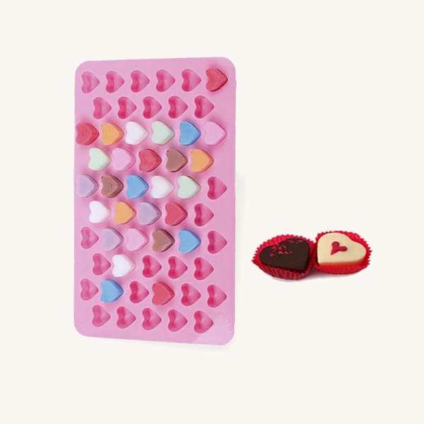 55 Hearts Heart Praline Silicone Mold Praline Mold Baking Mold Chocolate Casting Mold Rosa pink