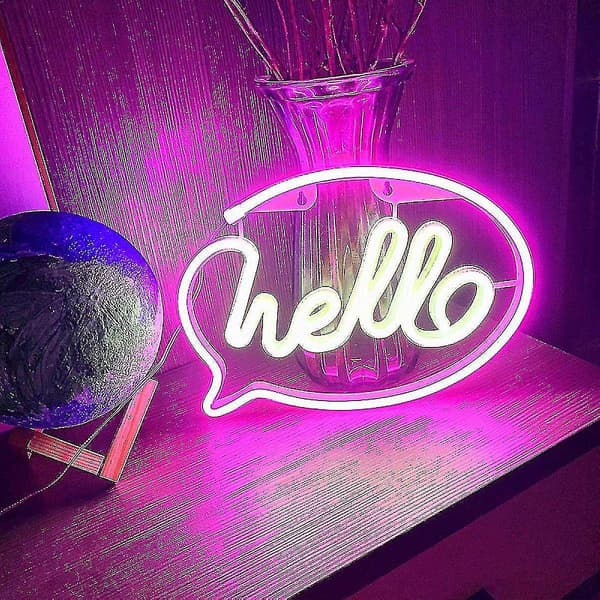 Hej Neon Skylt Bokstäver LED Ljusdekor