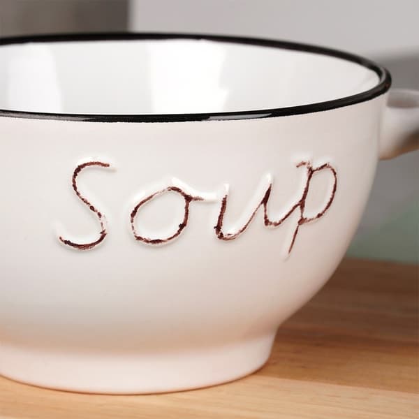 Keramisk bouillon-skål 600 ml 4 stk.