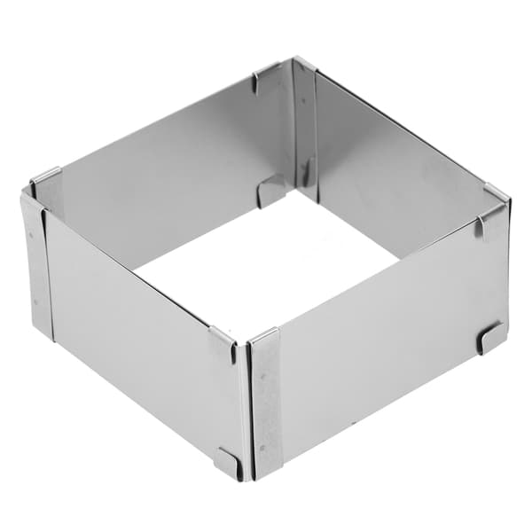 Rustfri Firkantet Mousse Ring Justerbar Kageform DIY Bageværktøj 10 til 18 cm