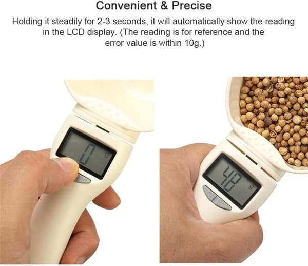 Food Measuring Spoon Scale, Digital Measuring Spoon Scale, Weighing Spoon Scale, with Display and Replaceable Spoons, for Portioning Food (1 pc)