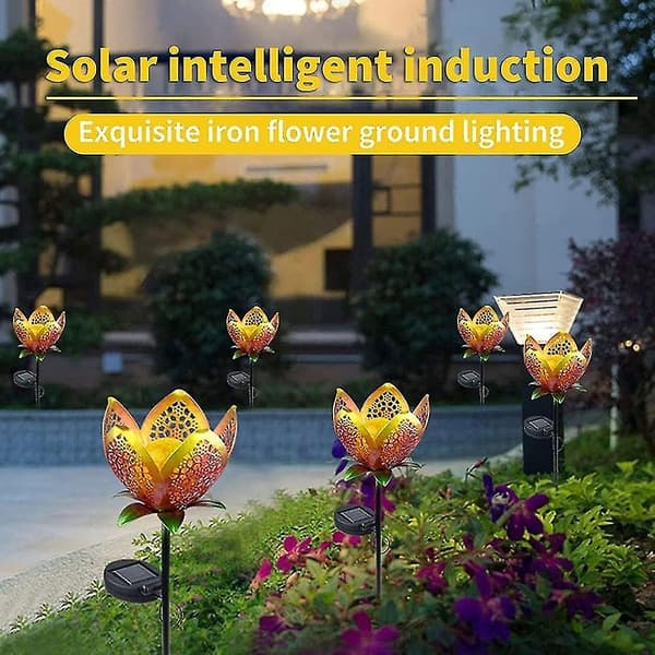 Solcellelampe Lotusblomst Udendørs IP65 Stål