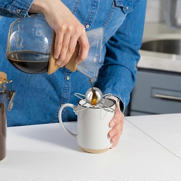 Espresso-kølekugle med stativ, genanvendelig kaffekølekugle i rustfrit stål til at bevare smagen