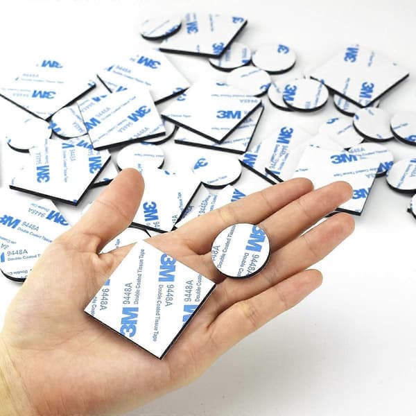 Double-Sided Adhesive Pads Black, 50 Pcs Adhesive Foam Pads Mounting Pads