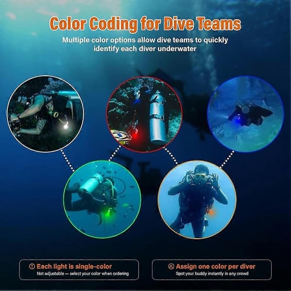 Bright Dive Signal Light, Submersible Beacon with Constant and Flashing Modes, Aids Underwater Positioning (Green)