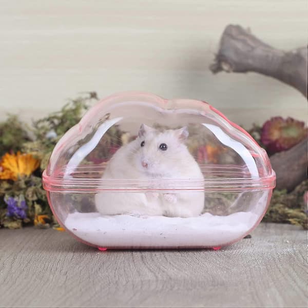 Large Hamster Sand Bath Container Transparent Cloud Hamster Bathroom with Scoop Set for Small Pet Cage
