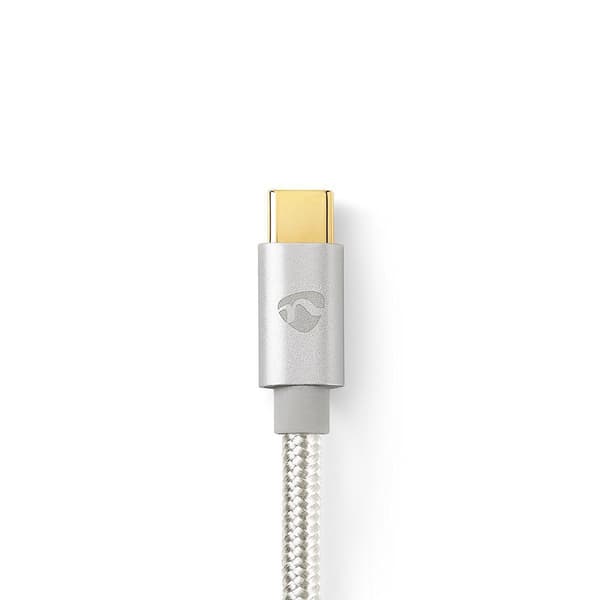 USB 2.0 -kaapeli USB-C™ – USB Micro-B, 10 W, 480 Mbps, 2,00 m, kullattu, punottu nailon, alumiini Aluminium