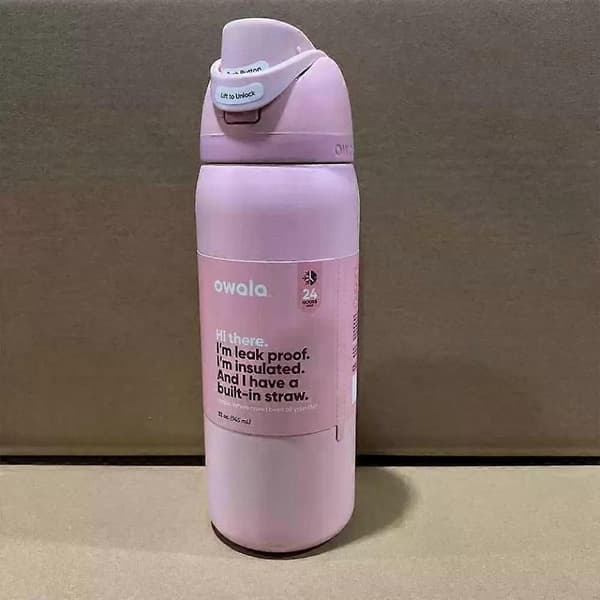 Owala FreeSip Rustfri Vannflaske 24/32oz Rose Quartz Rosa