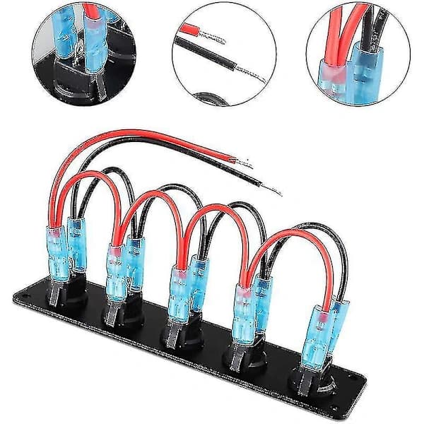 【xj】Vippebryterpanel med 5 forhåndsinnstilte vippebrytere for 12v 24v bilkjøretøyhenger lastebil S