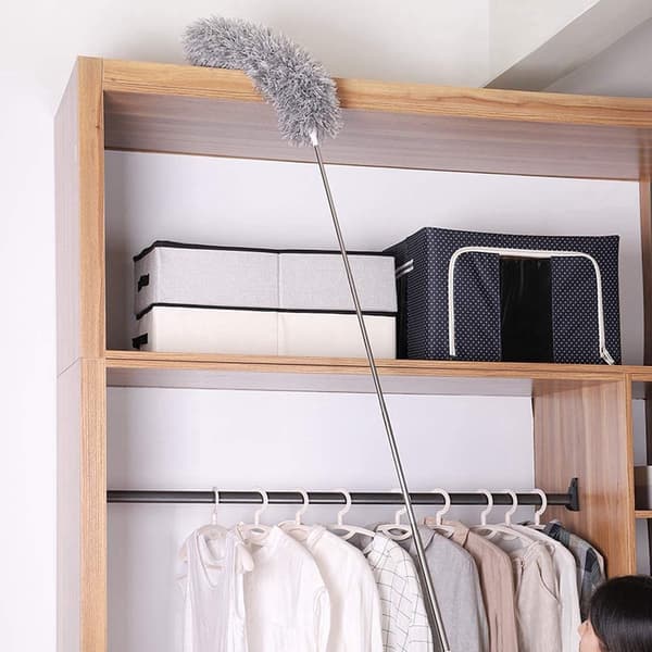 Telescopic Duster - Longest 250cm Microfiber Adjustable Handle 2 Bendable Brush Heads Washable and Rotatable Efficient Dusting_yu