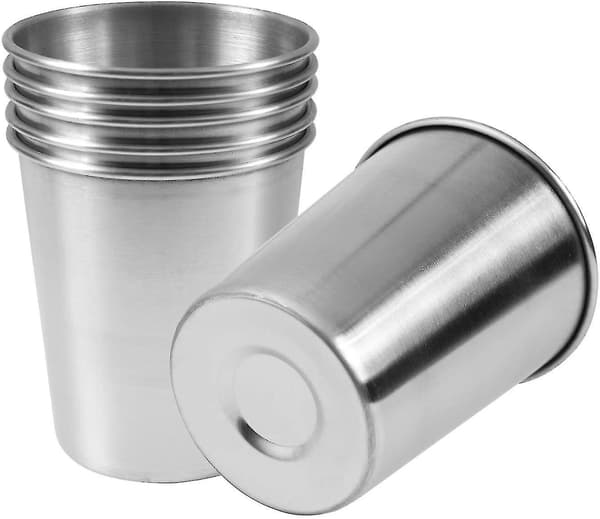 6-pack 230 ml rostfria, okrossbara pint-dricksglas i metall