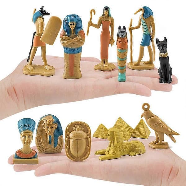 12 stk Antikk egyptisk kultur Sfinx Antikk egyptisk dronninghode simulering håndlaget ornamentmodell A01