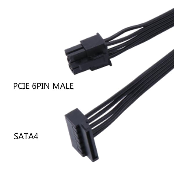 6PIN til 4x SATA Strømmodulkabel til RM850x RM1000x RM550x RM650x RM750x Modulær Strømforsyning