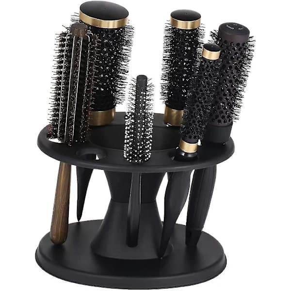 Storage Rack for Combs, Round Hair Tool Holder, Salon Brush, Scissors, Flat Iron, Curling Iron, Accessory Holder for Combs A