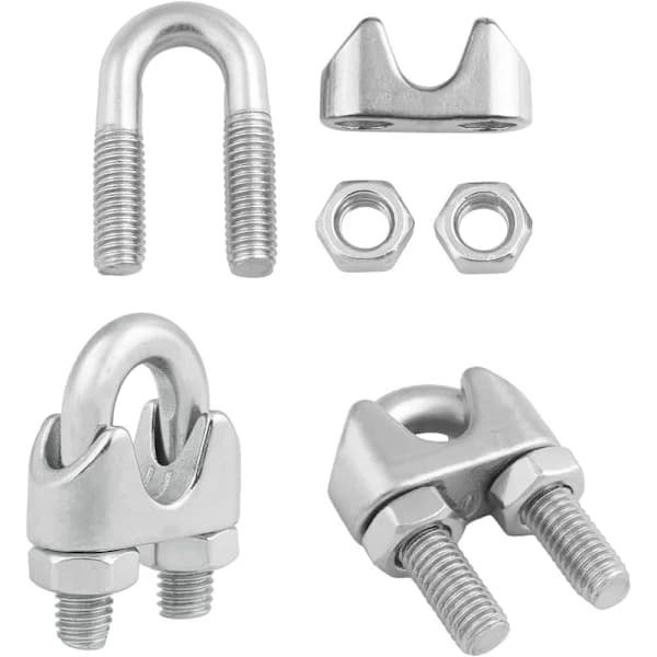 12 stk 1/2 Wire Rope Clips Kabelklemmer M12 304 Rustfrit Stål Rigning