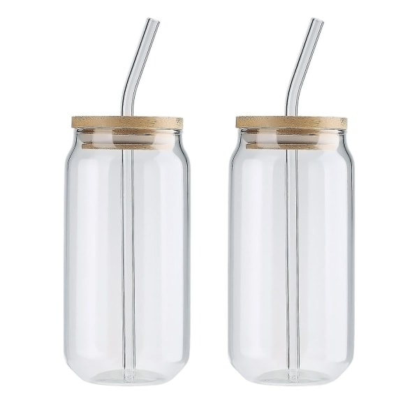 2 dricksglas Burkglas Kall dryck Mjölkglas Sugrör
