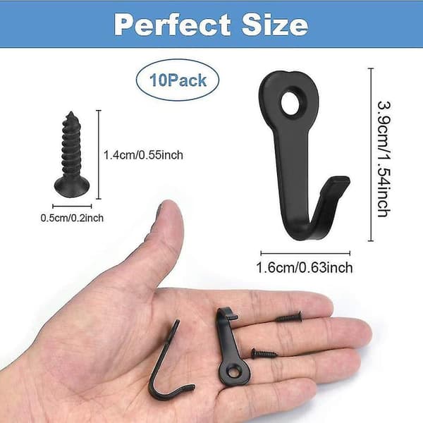 10 Pcs Clothes Hook, Single Hanger with 10 Screws Stainless Wall Mounted Hooks Retro Single Coat Rack SXQ