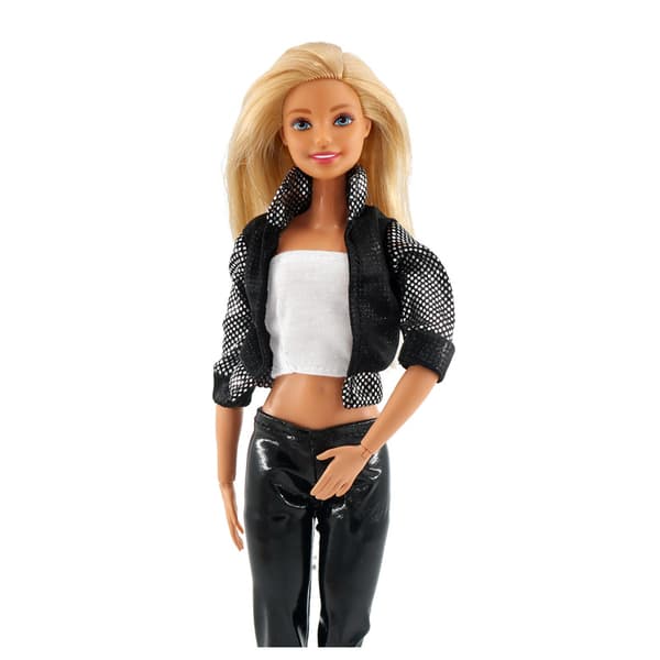 4-pack 11-tums Barbie-dockkläder set, jeans, klänning