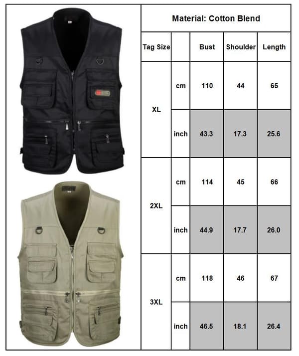 Fiskeväst för män Khaki XL Khaki XL