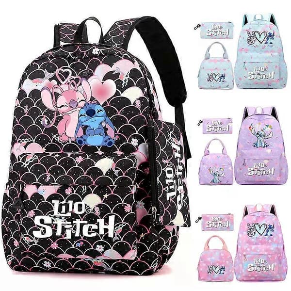 MINISO Lilo & Stitch ryggsekk for tenåringsjenter og studenter