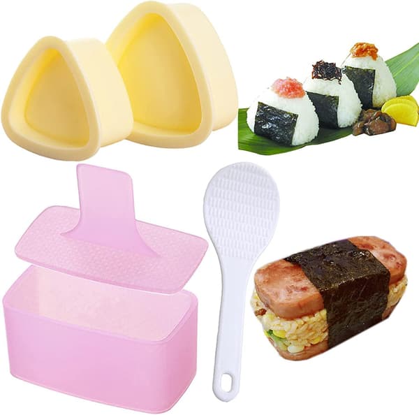 Onigiri Form, 3 stk. Risbolleforme, Fremstillingssæt, Sushiform Risform til Børn Bento Picnic Sushi DIY