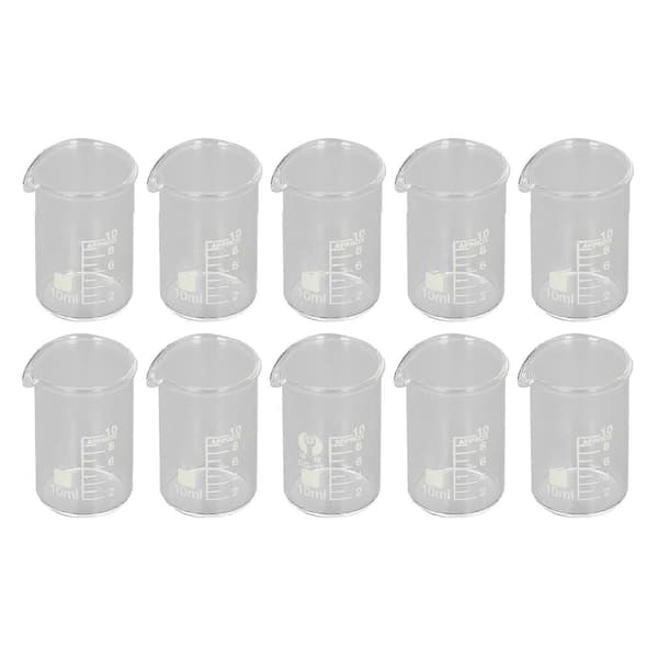 10pcs Beaker Borosilicate Glass Clear Scale Laboratory Beaker for Academic Industrial Experiment 10ml