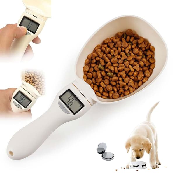 Gram måleskeer, køkkenmåleglas, elektroniske vægtskeer med LCD-display til krydderier, kaffe, katte- og hundefoder (2 batterier)