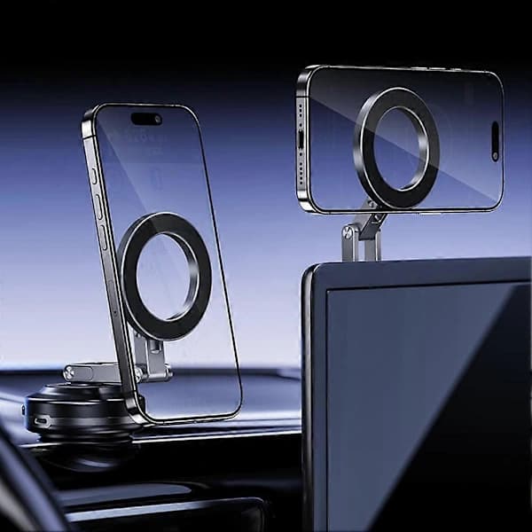 Foldable Mount Vacuum Suction Cup Magnetic Navigation Car Holder