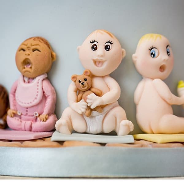 Babyfigur Silikoneform til Kagedekoration Varm vit white