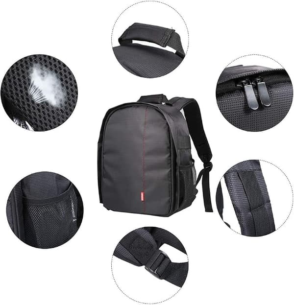Camera bag orange, camera backpack with adjustable compartments for SLR/DSLR