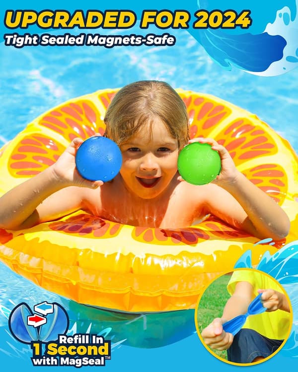 Reusable soft silicone water balloons for kids, 6-pack