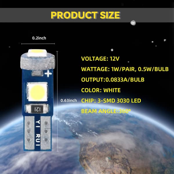 NTNEV T5 37 74 LED-lampa PC74 PC37 Instrumentpanelbelysning Vit