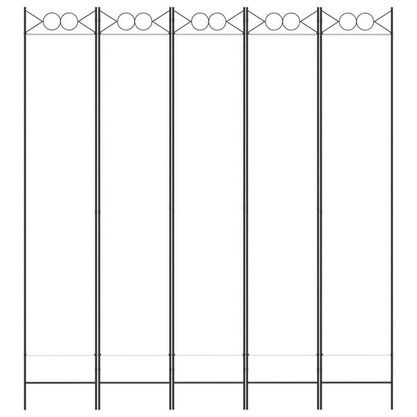vidaXL Romdeler 5 paneler hvit 200x220 cm stoff Vit 5610