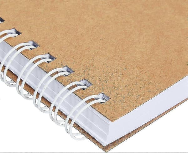 Mini Kraft Notesbøger, Ulinjerede A6 Spiral 90-arks Simpel Journal (3,5x5,5 tommer, 6-pak)