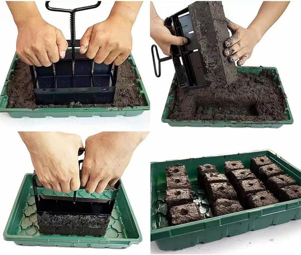 Handhållen Jordblockare 5,1 cm med Planteringskärl för Trädgårdsförberedelse