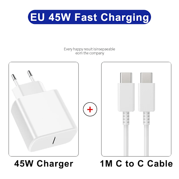 PD 45W USB C Oplader Super Hurtig Opladning Til Samsung Galaxy S24 S23 S22 Ultra A54 A15 A55 5G Telefonoplader Nyt Kabel EU 45W White 2 IN 1
