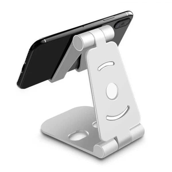 Sammenleggbart Mobilholder - Stativ for Mobil, iPad, Nettbrett Hvit hvit