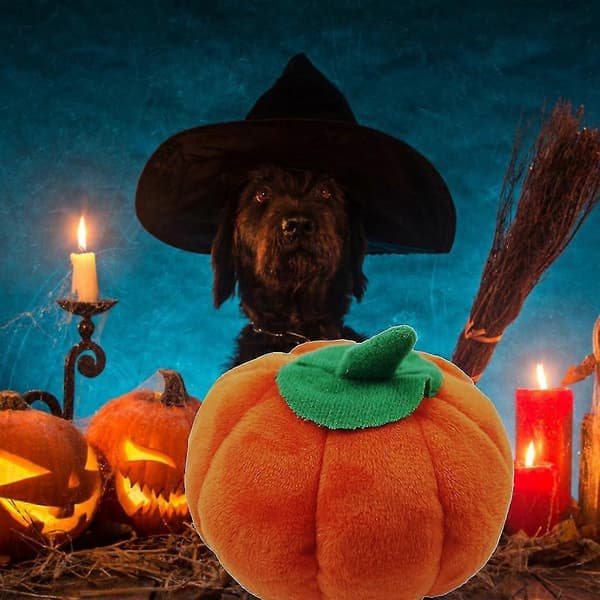 Dog Squeaky Toy, Interactive Stuffed Plush Pumpkin, Chew Toy Reduces Boredom -Sy