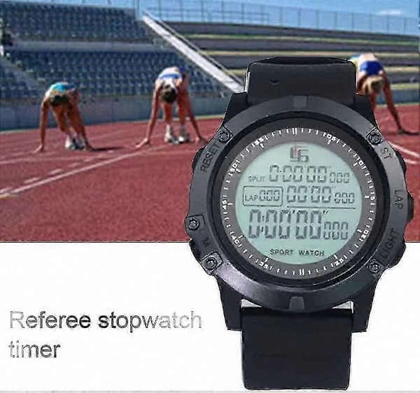 Multifunktionel sportstimer med natlys og 100 omgangs hukommelse til fodboldkampe