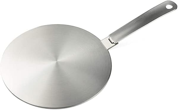 Stainless Steel Heat Diffuser, Induction Adapter Plate with Detachable Handle for Coffee, Milk, and Cookware