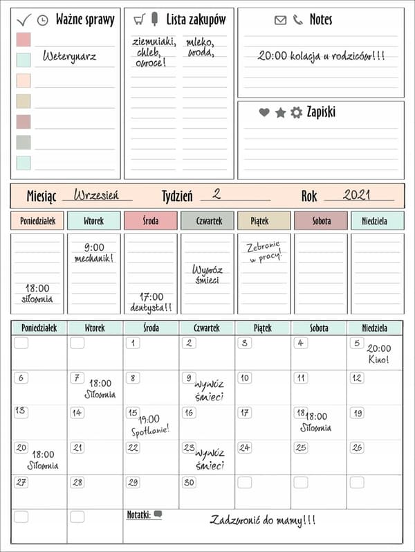 XXL kalender Magnetisk whiteboard til køleskab + tusch Kalender